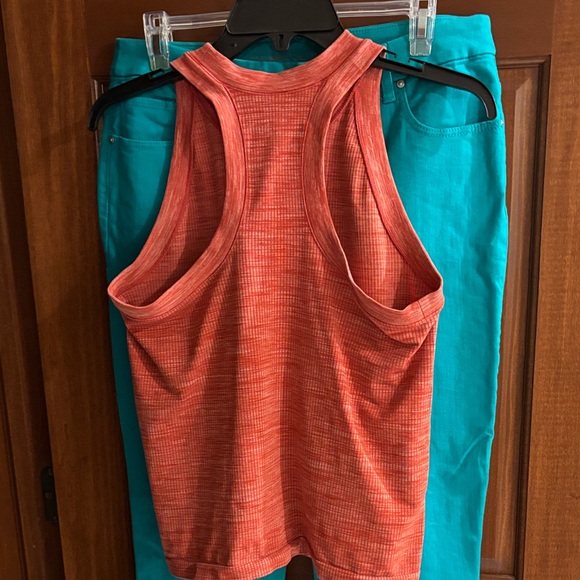 Orange Ribbed Racerback Tank Top, Sz Large - Picture 4 of 7